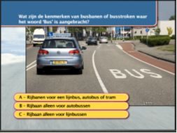 Scherm uit het iTheorie lespakket voor het CBR theorie-examen